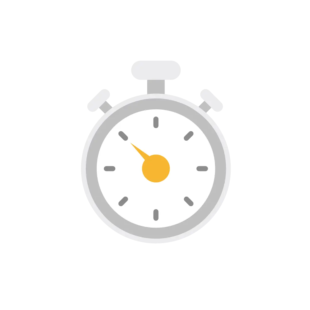 A stopwatch icon that is showing the time counted.