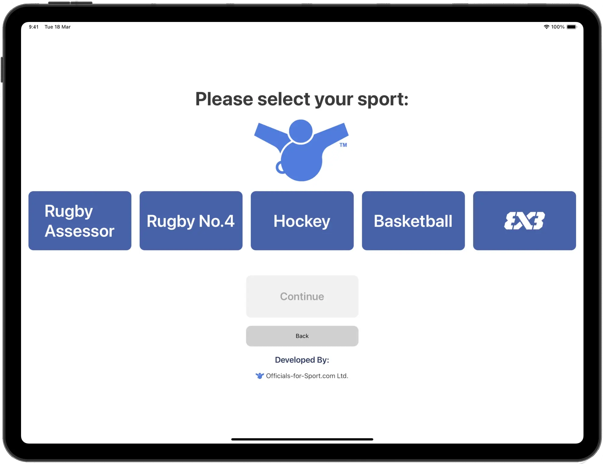 WTR Assessor App on Ipad. 